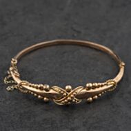 Pre-Owned Antique Rose Gold Fancy Small Hinged Bangle 41211455