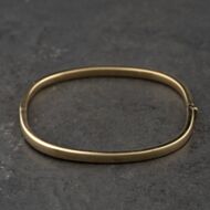 Pre-Owned 9ct Yellow Gold Plain Hinged Bangle 41211460