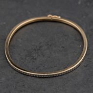 Pre-Owned 9ct White Gold Patterned Hinged Bangle 41211471