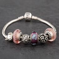 Pre-Owned Pandora Sterling Silver 6 Assorted Charms & 7 Inch Charm Bracelet 41221043
