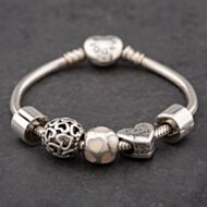 Pre-Owned Pandora Silver 6.5 Inch Snake Charm Bracelet 41221055