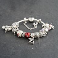 Pre-Owned Pandora Silver Multi Stone Pandora 16 Assorted Disney Medium Charm Bangle 41221388