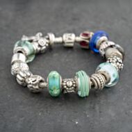 Pre-Owned Pandora Silver Multi Stone Pandora Assorted 8.5 Inch Charm Bracelet 41221389