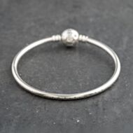 Pre-Owned Pandora Silver Cubic Zirconia Pandora Small Charm Bangle 41221399