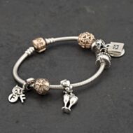 Pre-Owned Pandora Silver Pandora 7 Assorted Charms And 6.5 Inch Charm Bracelet 41221425