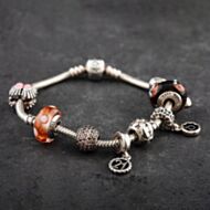 Pre-Owned Pandora Sterling Silver Multi Stone 19cm Charm Bracelet 4122209