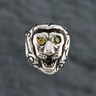Pre-Owned Pandora Sterling Silver Citrine Eyed Lionhead Bead Charm 4122231