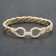 Pre-Owned 9ct Yellow Gold Hook Over Loop Heavy Twisted Standard Torque Bangle 41240004