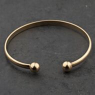 Pre-Owned 9ct Yellow Gold Plain Medium Torque Bangle 41240013