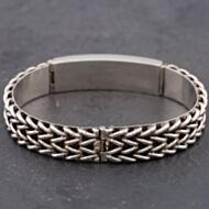 Pre-Owned Silver Identity 25cm Curb Hinged Bangle 41251302