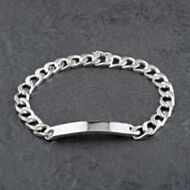 Pre-Owned Silver 8 Inch Curb Identity Bracelet 41251400