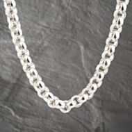 Pre-Owned Silver Engraved Hoop 24 Inch Belcher Chain 41251506