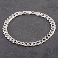 Pre-Owned Silver 8 Inch Curb Chain Bracelet 41251556