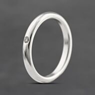 Pre-Owned Silver 0.02ct Brilliant Cut Diamond Tiffany Band Ring 41251557