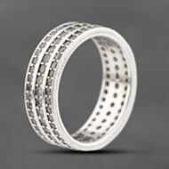 Pre-Owned Silver Cubic Zirconia Three Row Ring 41251566