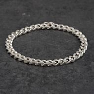 Pre-Owned Silver 8 Inch Curb Chain Bracelet 41251577