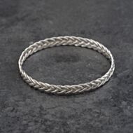 Pre-Owned Silver Weave Design Simple Bangle 41251582