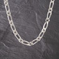 Pre-Owned Silver Heavy One Plus One 22 Inch Figaro Chain 41251584