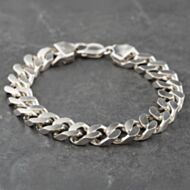 Pre-Owned Silver Heavy 9 Inch Curb Chain Bracelet 41251597