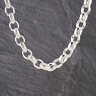 Pre-Owned Silver Oval Patterned Link 24 Inch Belcher Chain 41251603