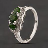 Pre-Owned Sterling Silver Diopside & White Topaz Dress Ring 41251671