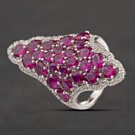 Pre-Owned Sterling Silver Pink Cubic Zirconia Marquise Shape Dress Ring 41251688