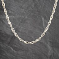 Pre-Owned Silver Twisted Link 18 Inch Curb Chain 41251724
