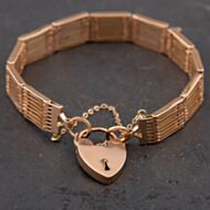 Pre-Owned Vintage Rose Gold 7.5 Inch Gate Bracelet 41281104