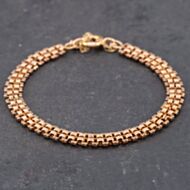 Pre-Owned 9ct Rose Gold Flexible 7 Inch Bar Chain Bracelet 41281273