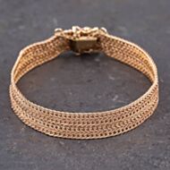 Pre-Owned 9ct Rose Gold Four Row 7 Inch Curb Chain Bracelet 41281274