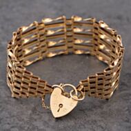 Pre-Owned 9ct Yellow Gold 7 Bar 7.25 Inch Gate Bracelet 41281279