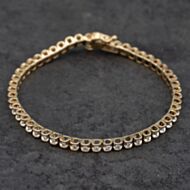 Pre-Owned 14ct Two Colour Gold 0.52ct Diamond Set 7 Inch Bracelet 41281432