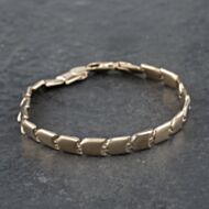 Pre-Owned 9ct Yellow Gold Flexible Fancy Link 7 Inch Bracelet 41281447