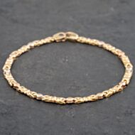 Pre-Owned 9ct Three Colour Gold Flexible Bar 7.5 Inch Chain Bracelet 41281467