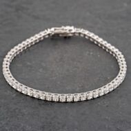 Pre-Owned 9ct White Gold Cubic Zirconia 7.5 Inch Tennis Bracelet 41281474