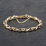 Pre-Owned 9ct Yellow Gold Figure Of Eight Link 7.5 Inch Chain Bracelet 41281492