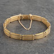 Pre-Owned 9ct Yellow Gold Flexible Bar Section 7.5 Inch Bracelet 41281505