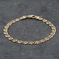 Pre-Owned 9ct Yellow Gold Fancy 7.5 Inch Celtic Chain Bracelet 41281545
