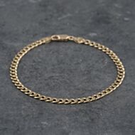 Pre-Owned 9ct Yellow Gold Flat 7.5 Inch Curb Chain Bracelet 41281550