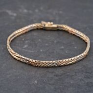 Pre-Owned 9ct Three Colour Gold Woven Link 7 Inch Bracelet 41281554