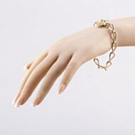 Pre-Owned Vintage 9ct Rose Gold Padlock & Safety Chain 7 Inch Curb Chain Bracelet 41281559