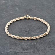 Pre-Owned 9ct White Gold 7.5 Inch Rope Chain Bracelet 41281568