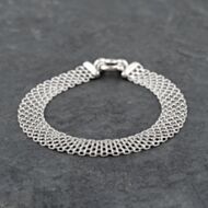 Pre-Owned 9ct White Gold Five Row Mesh Link 7.5 Inch Bracelet 41281594