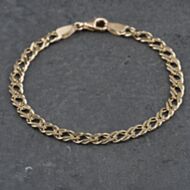 Pre-Owned 9ct Yellow Gold Double 7.25 Inch Curb Chain Bracelet 41281599