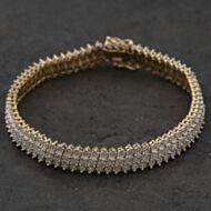 Pre-Owned 9ct Yellow Gold 1.50ct Brilliant Cut Diamond 7.25 Inch Bracelet 41281605