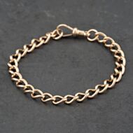Pre-Owned 9ct Rose Gold 8 Inch Curb Chain Bracelet 41281624