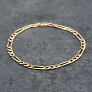 Pre-Owned 9ct Yellow Gold 8.5 Inch Figaro Chain Bracelet 41281626