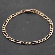 Pre-Owned 9ct Yellow Gold 7.5 Inch Figaro Chain Bracelet 41281629