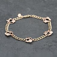 Pre-Owned Clogau 9ct Two Colour Gold Clogau Vine Leaf Design 7.5 Inch Chain Bracelet 41281630