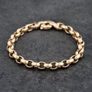 Pre-Owned 9ct Yellow Gold Chunky Link 8.5 Inch Belcher Chain Bracelet 41281633